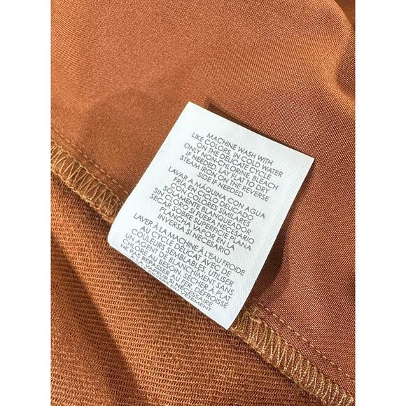 Cabi Cruise Crop Pants Size Large (33x24) Sienna Brown Wide Leg Linen Blend 6478 - Picture 7 of 12